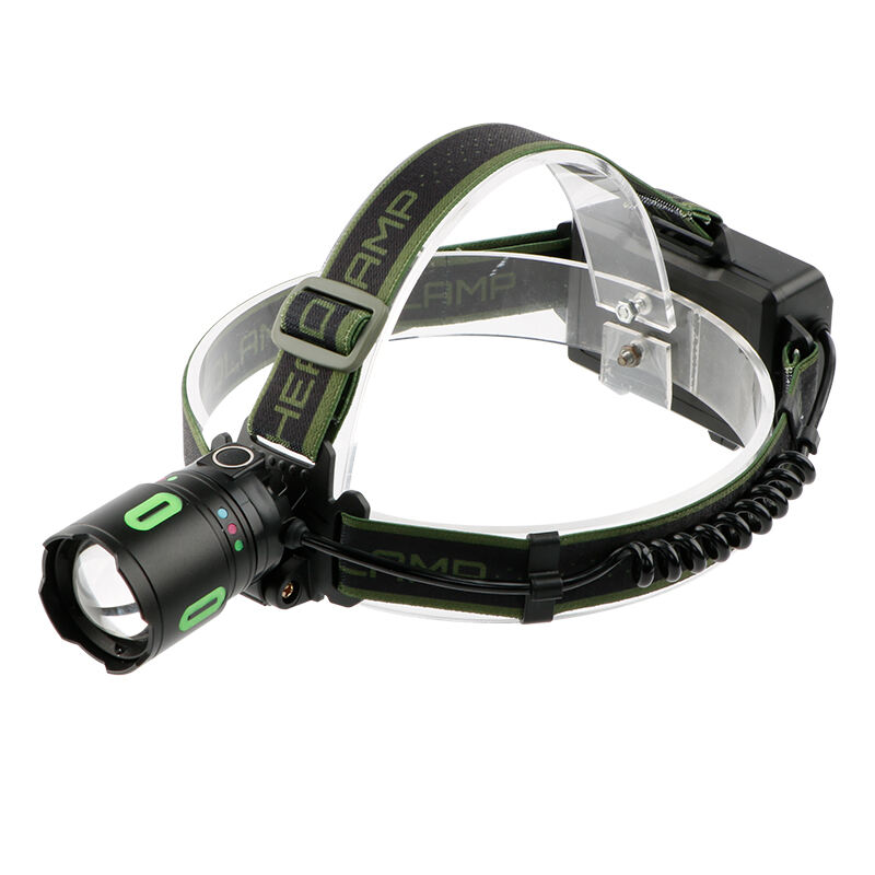 Lámpara frontal recargable de alta potencia con láser, luz cálida SMD y COB, enfoque zoom, función de banco de energía