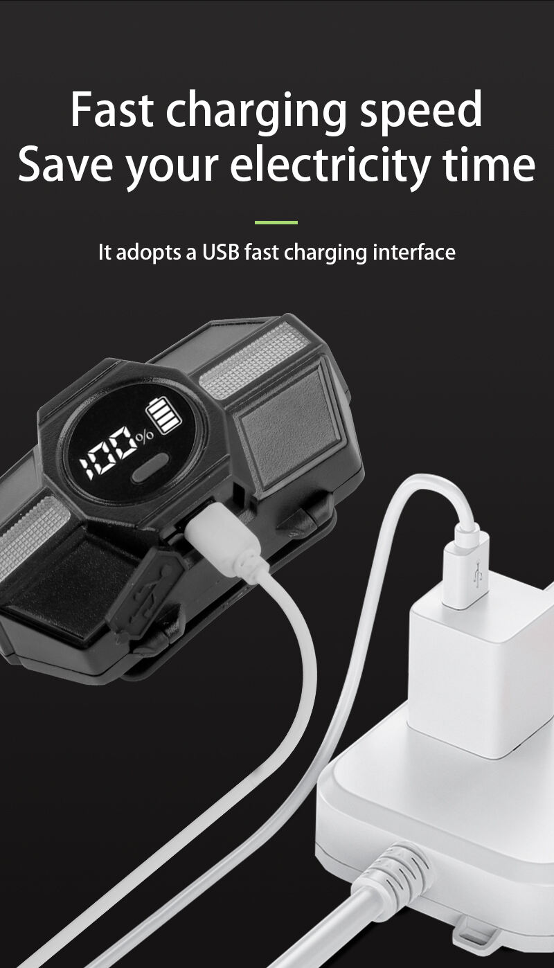 high power rechargeable headlamp with laser and front  rear smd lights motion sensor power bank-16