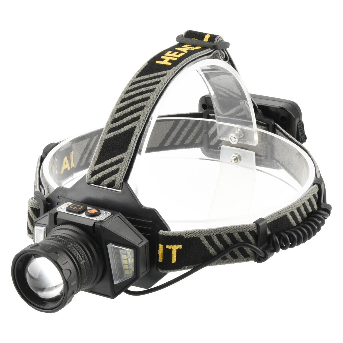 Nueva lámpara frontal de alta potencia y larga duración con sensor de movimiento, doble luz amarilla y blanca, linterna frontal impermeable para pesca con haz largo