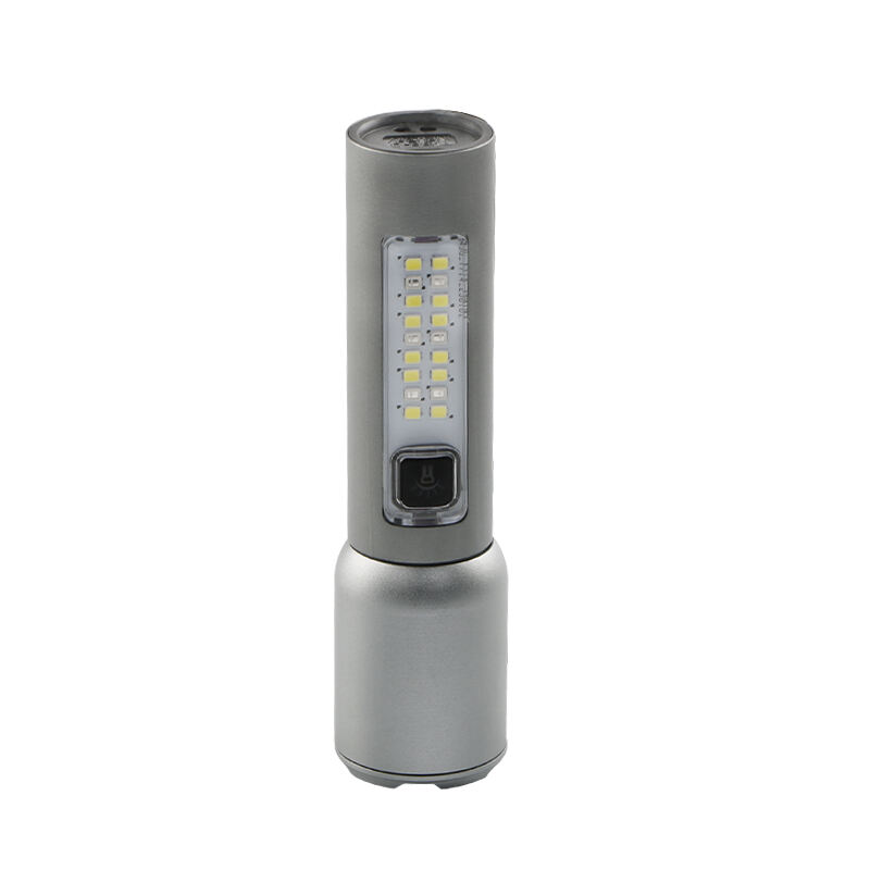 High-Lumen Rechargeable Flashlight – Zoomable, Adjustable Focus with Light Meter, Rugged & Portable