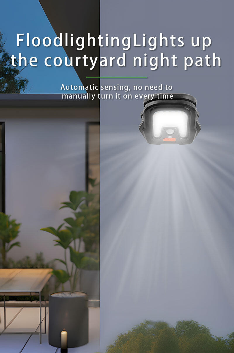 solar rechargeable led light with pir motion sensor  clip usb type c-18