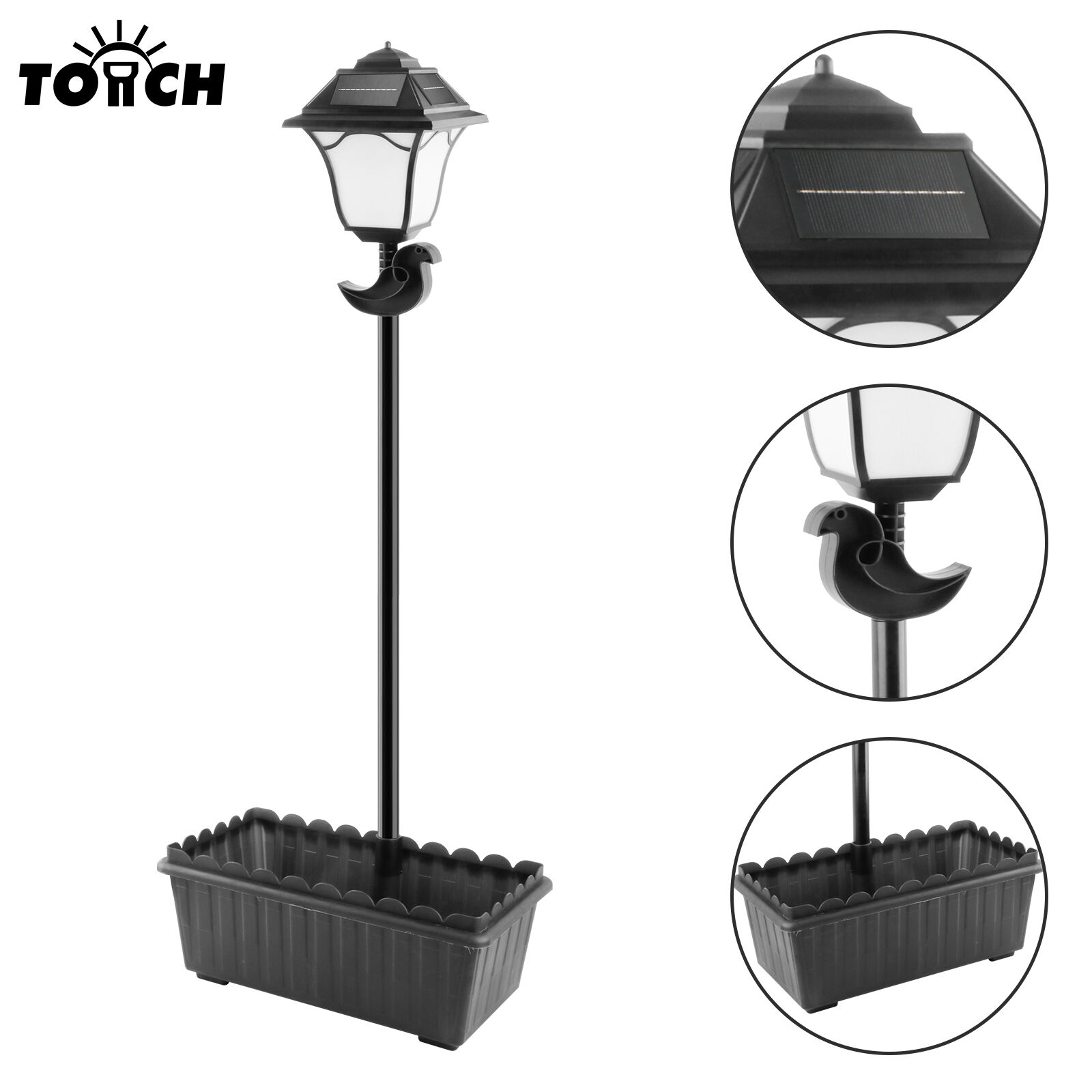 Luz solar para maceta con forma de flor