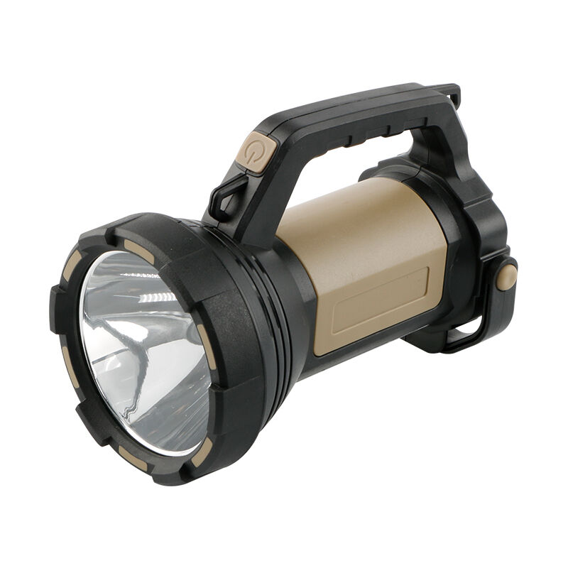 مصباح يدوي عالي الشدة قابل لإعادة الشحن للاستخدام في الأماكن المفتوحة والتخييم، ومصباح بحث بعيد المدى لمهمات الدوريات والطوارئ والإطفاء