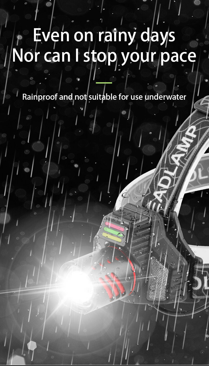 high power rechargeable headlamp with laser and front  rear smd lights motion sensor power bank-19