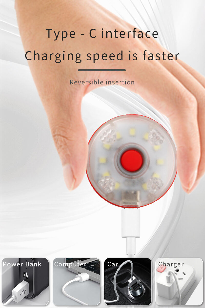 mini rechargeable clip light with magnet white  red smd type c charging-16