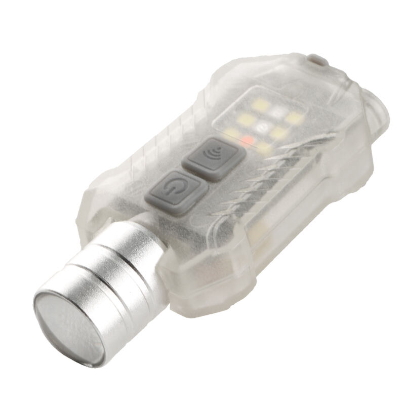 Rechargeable Zoomable Laser Keychain Flashlight with Magnet and Multi-Color Side Light