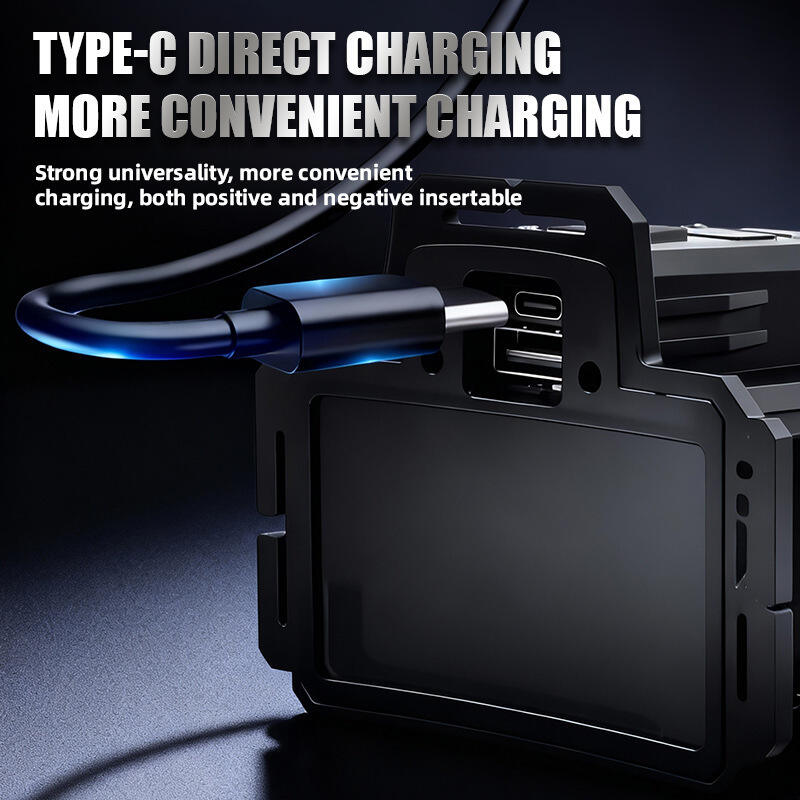 rechargeable multi color laser  smd headlamp with zoom digital power display type c charging-9