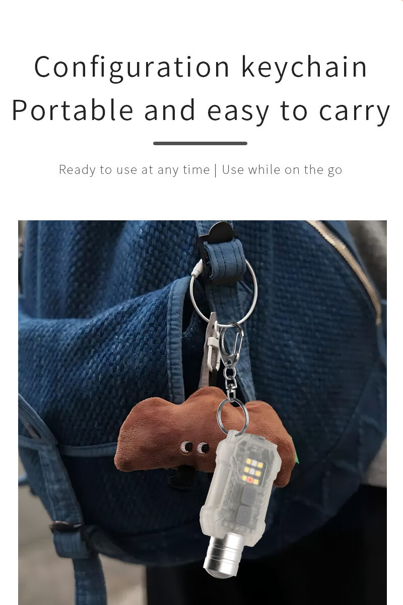 rechargeable zoomable laser keychain flashlight with magnet and multi color side light-8