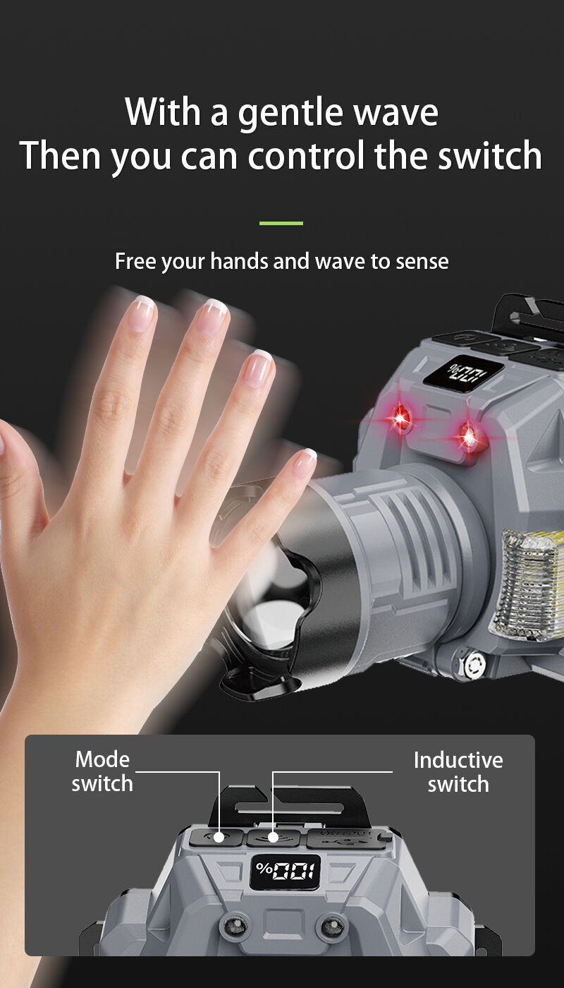 powerful rechargeable headlamp with digital battery display zoomable led head light 120 adjustable for camping hunting-9