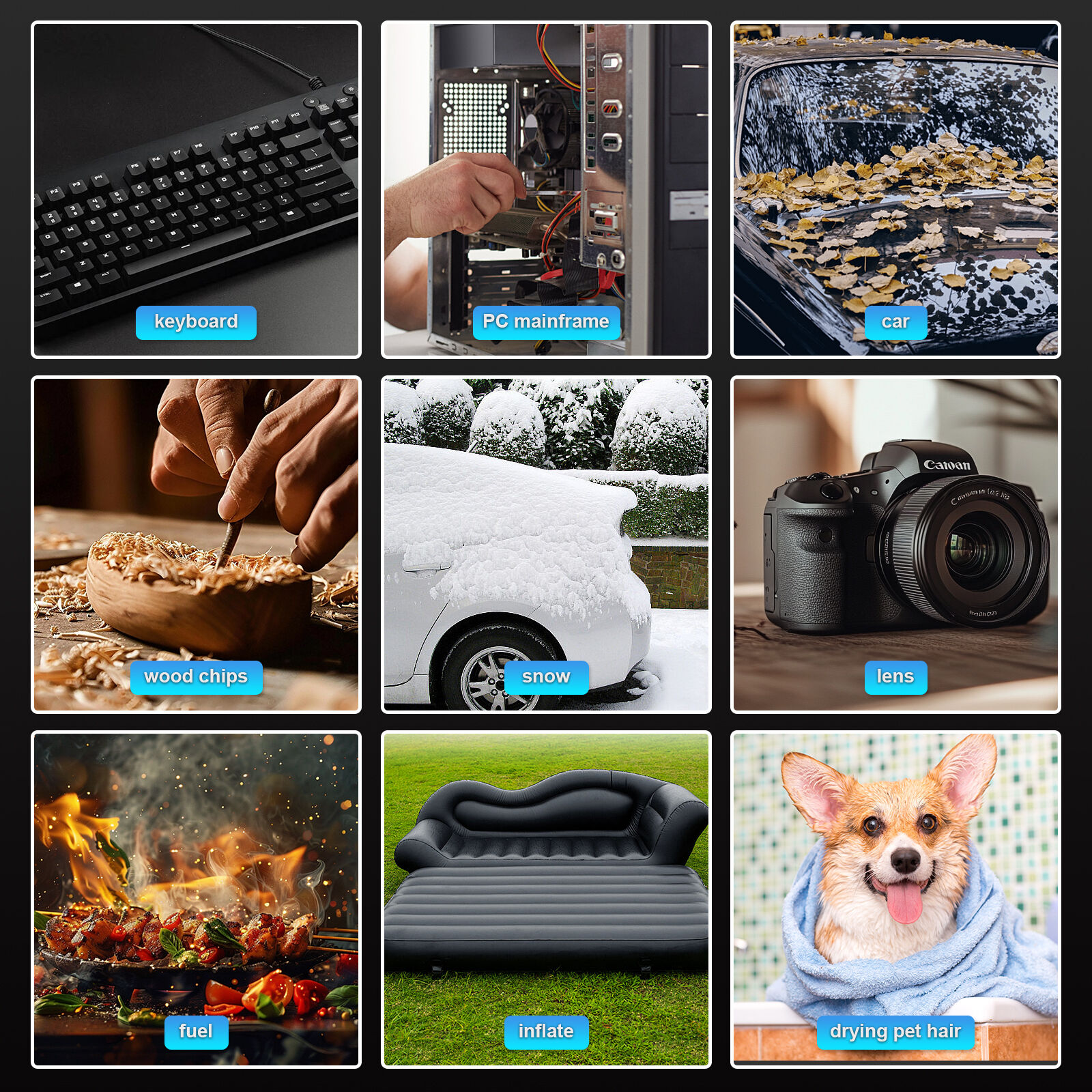 violent turbo fan pro  180000 rpm high speed handheld blower  vacuum 4 in 1 with led flashlight-13