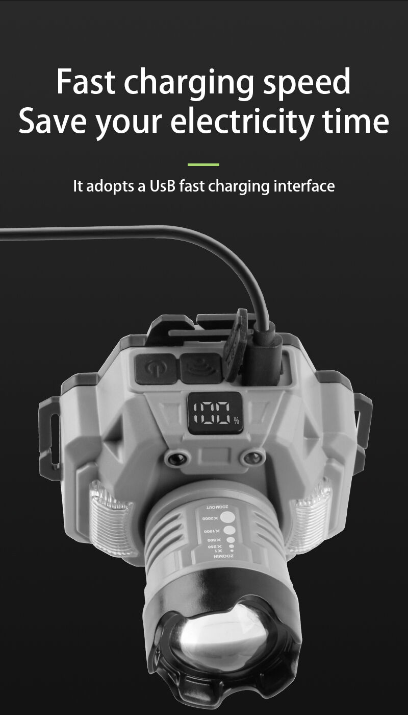 powerful rechargeable headlamp with digital battery display zoomable led head light 120 adjustable for camping hunting-14