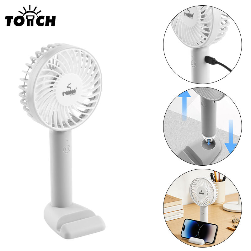 휴대용 충전식 팬(스마트폰 홀더 내장)