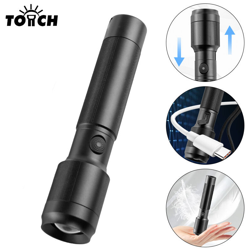 줌 가능 재충전식 LED 손전등