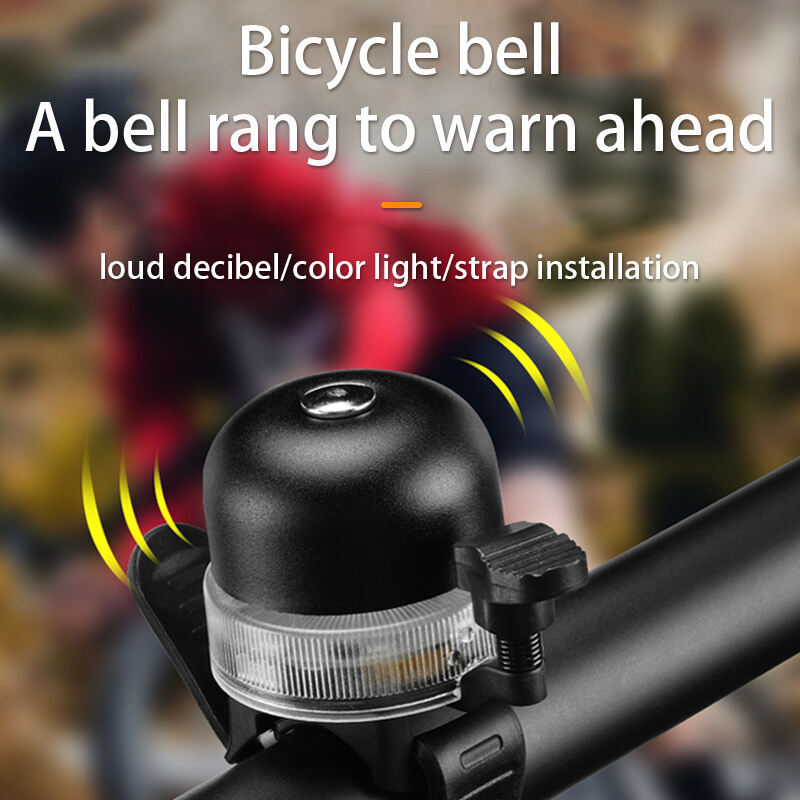 Sino de Bicicleta Recarregável por USB com Luz LED de Segurança para Uso Urbano e Noturno