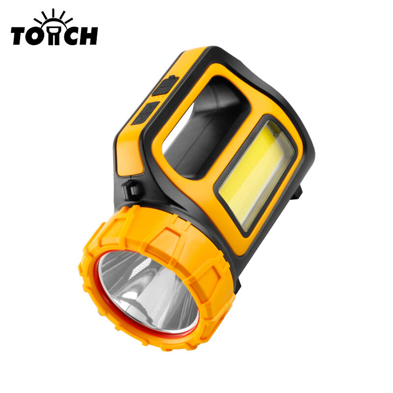 Linterna de mano exterior de alta intensidad, súper brillante, de largo alcance, multifuncional, foco recargable con luz lateral COB y batería de larga duración