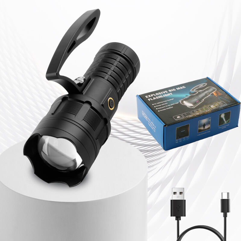 مصباح يدوي قابل للتكبير بدقة إضاءة عالية للإضاءة الخارجية لمسافات طويلة وحالات الطوارئ