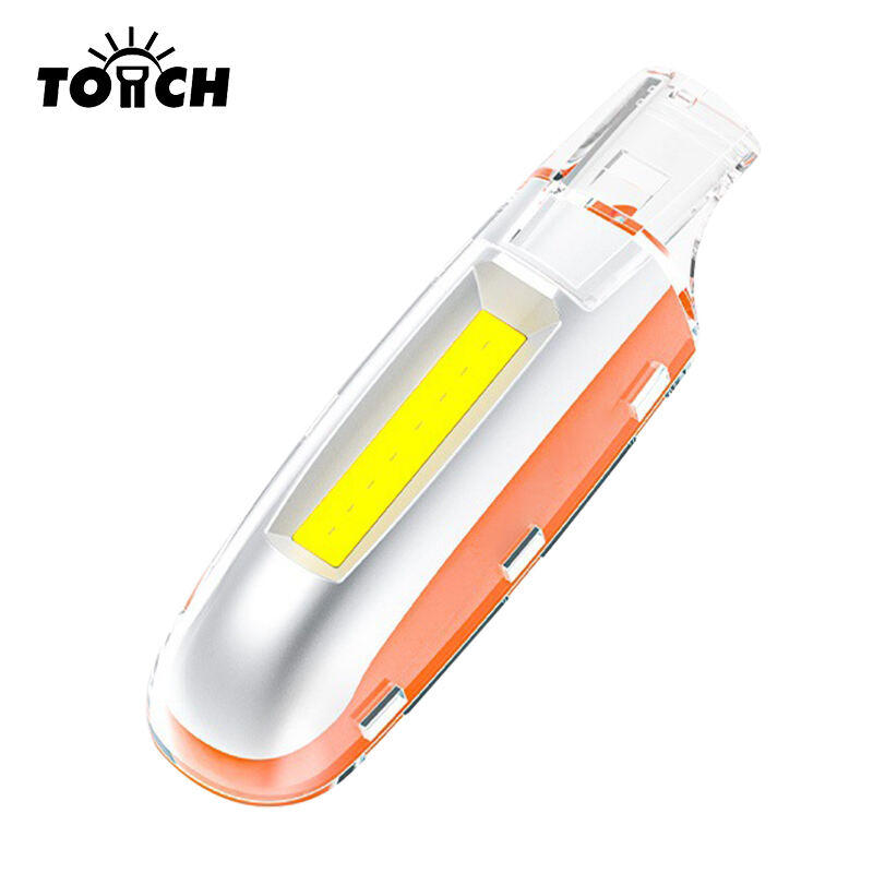 Luz de seguridad recargable COB con silbato y correa, USB Tipo-C