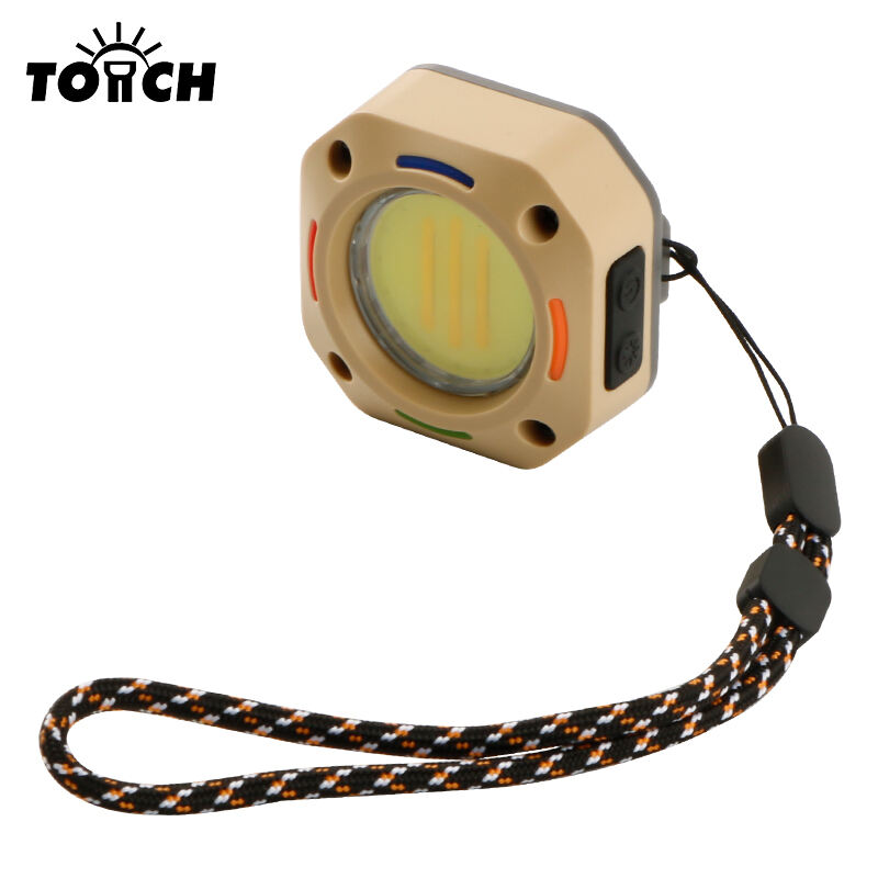 Linterna frontal recargable COB para camping con indicador de potencia, imán y soporte