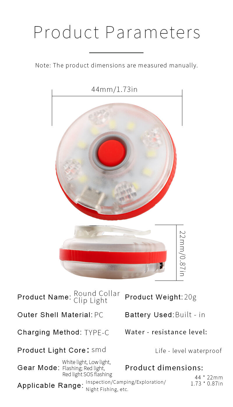 mini rechargeable clip light with magnet white  red smd type c charging-21