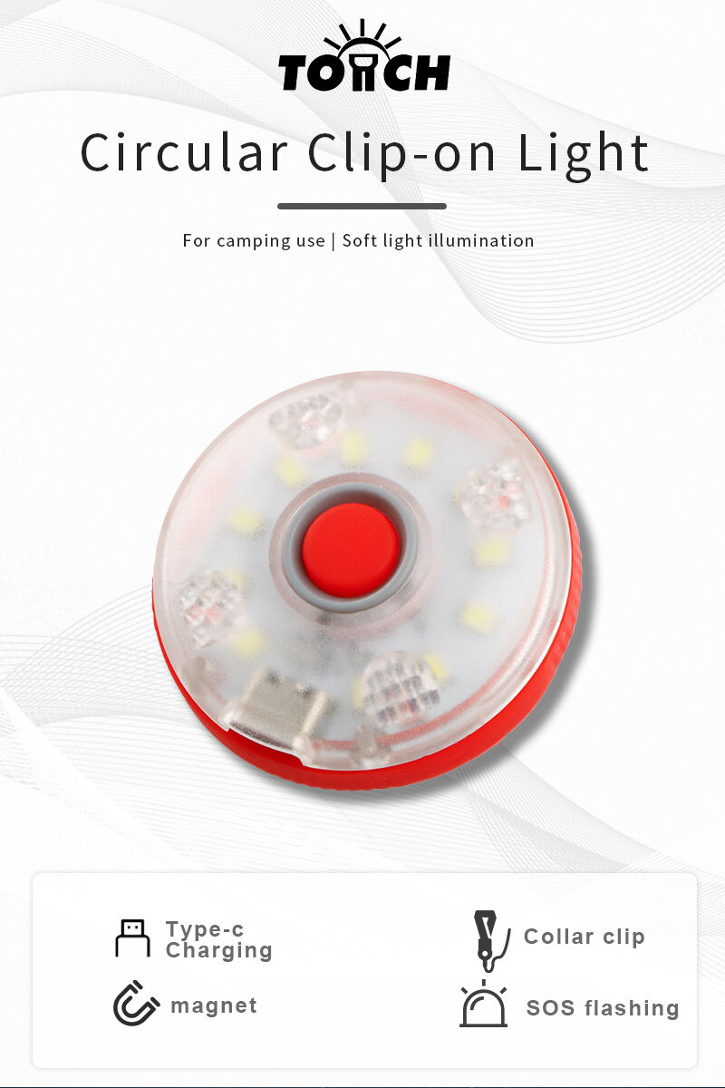 mini rechargeable clip light with magnet white  red smd type c charging-12