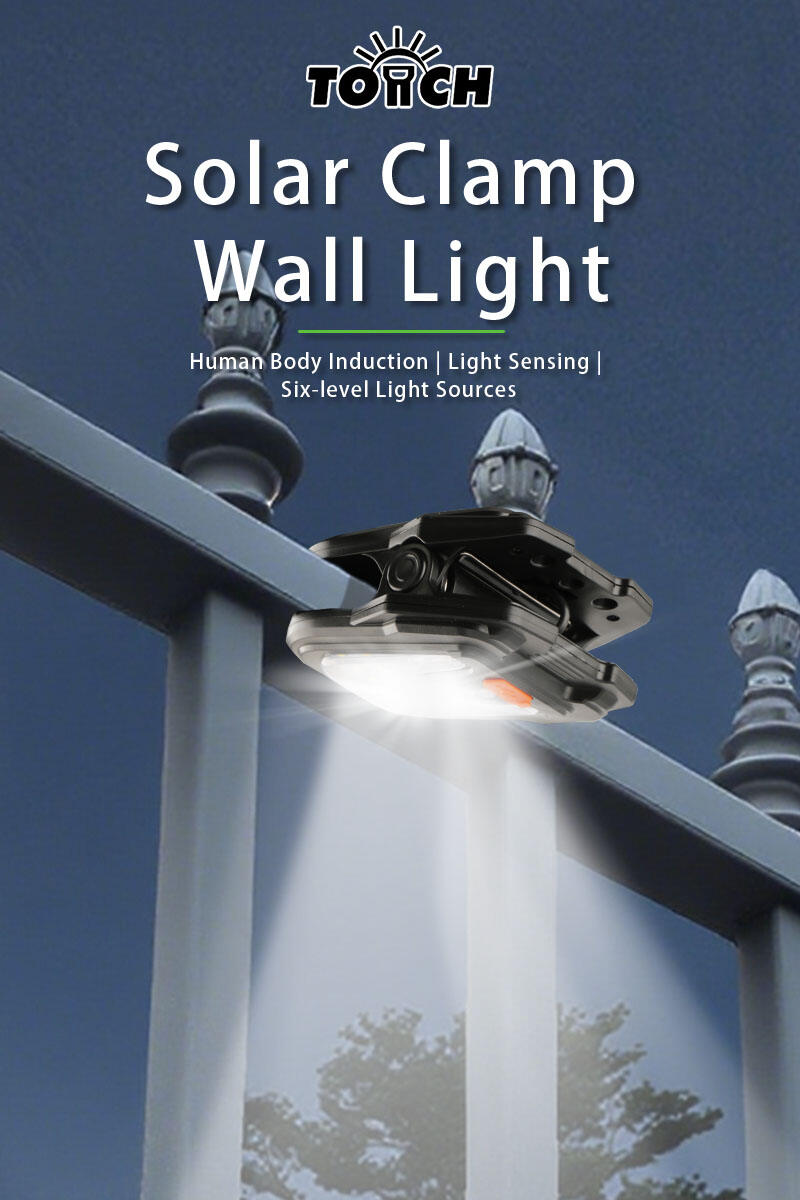 solar rechargeable led light with pir motion sensor  clip usb type c-20