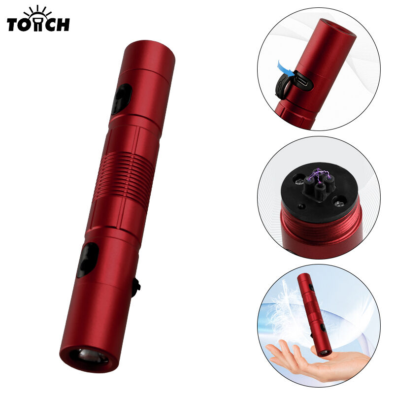 Linterna LED recargable mini con función de encendedor de cigarrillos y doble interruptor