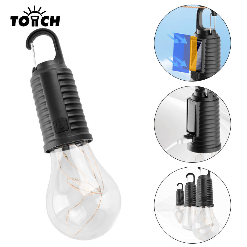 Aurinko-ohjelmoitava RGB-retkeilyvalo koukulla, USB Type-C