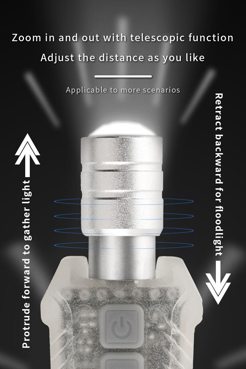 rechargeable zoomable laser keychain flashlight with magnet and multi color side light-14