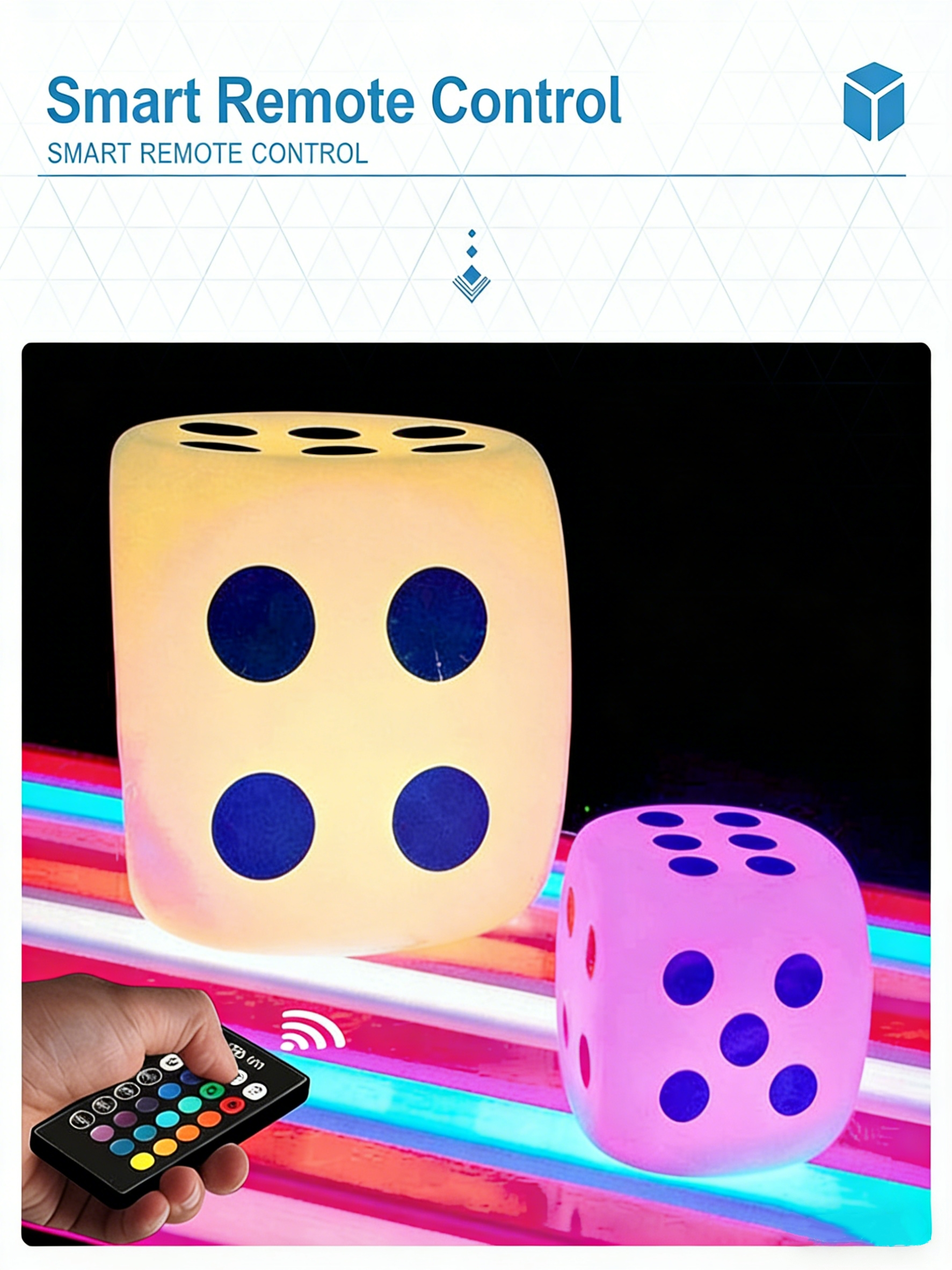 product rgb waterproof usb led cube light 15cm night club party luminous dice lighting decoration home ip65 battery powered remote-3