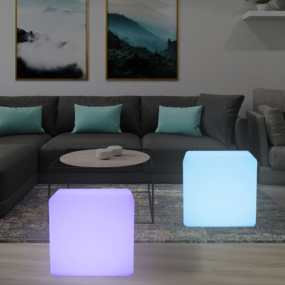 IP65 Rechargeable RGB PE LED Cube (20-80cm table and chair 2 in 1 ) with remote control