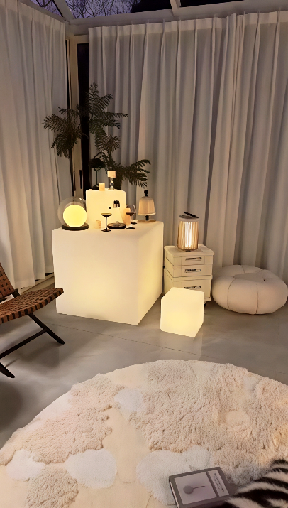 LED Cube Elevate Indoor Lounge & Sunroom Ambiance