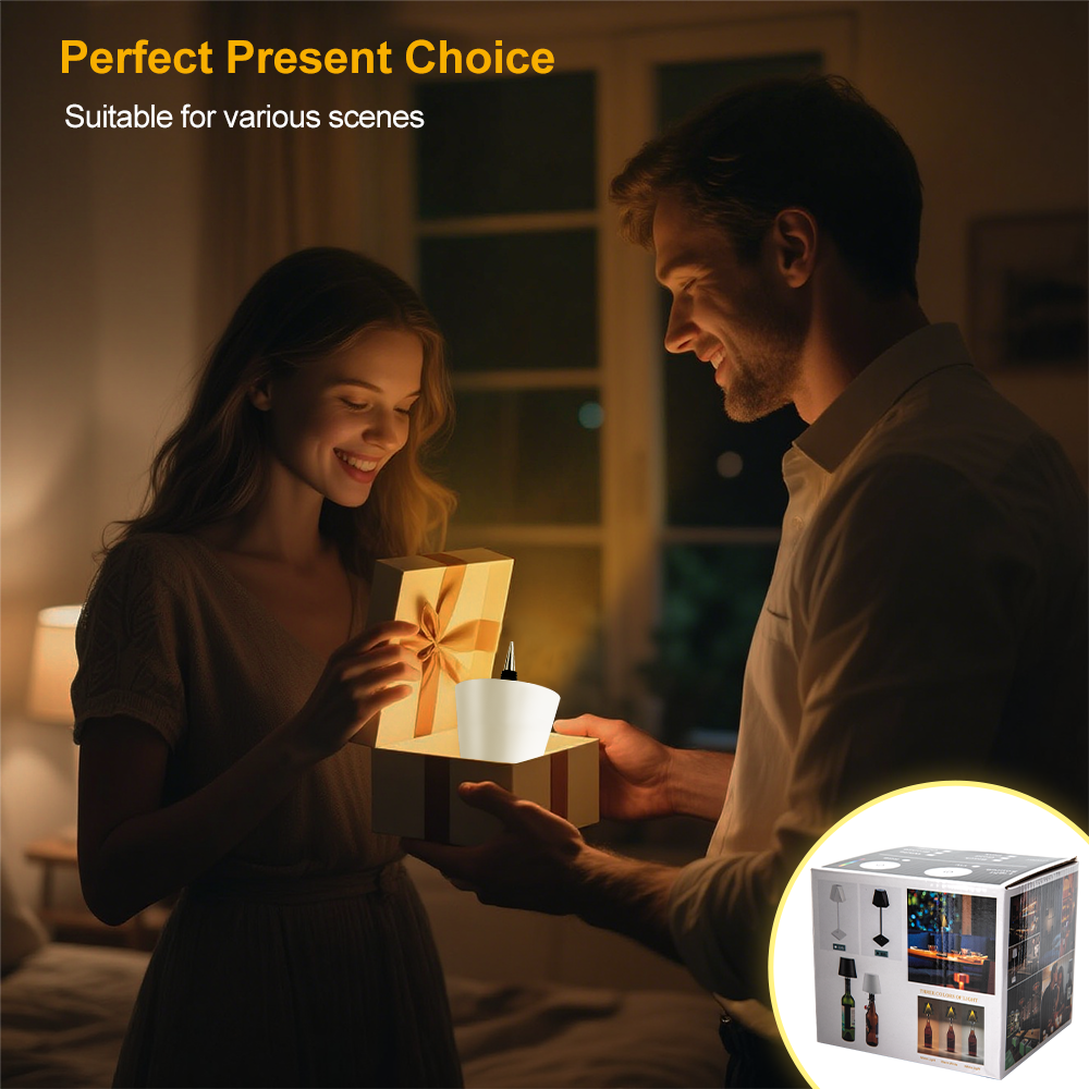 USB rechargeable Bottle lamp touch 3 color dimming light for multi scene compatible factory