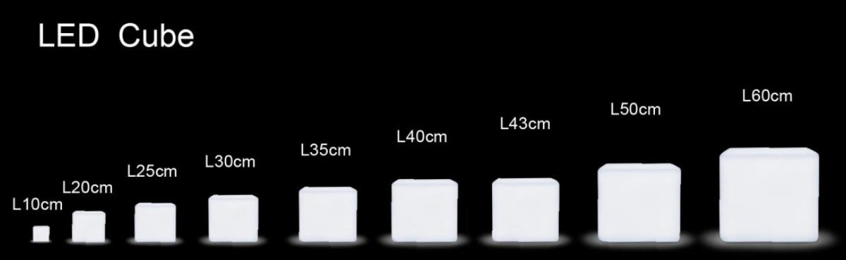 IP65 Rechargeable RGB PE LED Cube (20-80cm table and chair 2 in 1 ) with remote control supplier