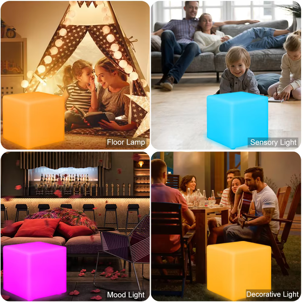 10cm Waterproof 16 Color Change LED Cube for Night Club or Bar or Home Indoor LED Cube Light IP65 Outdoor LED Cube Lamp factory