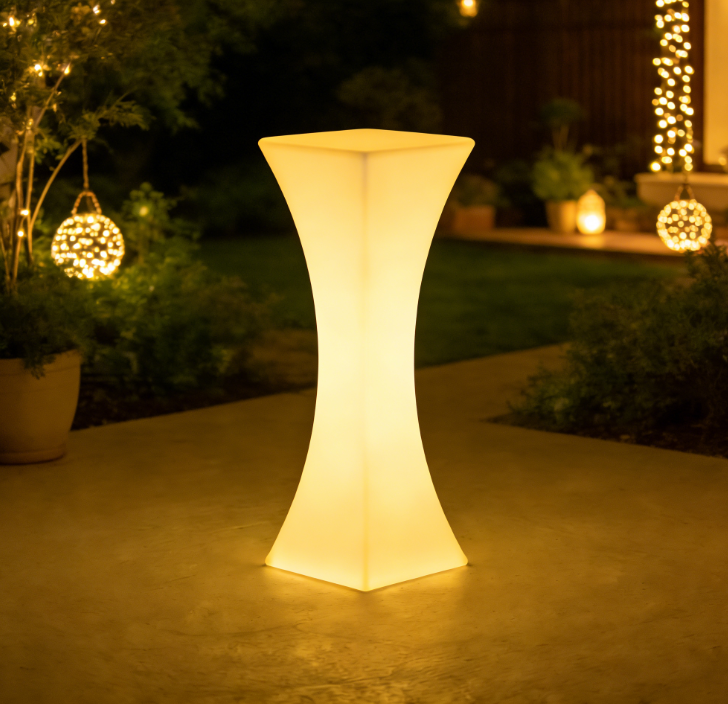 LED square corner coffee table