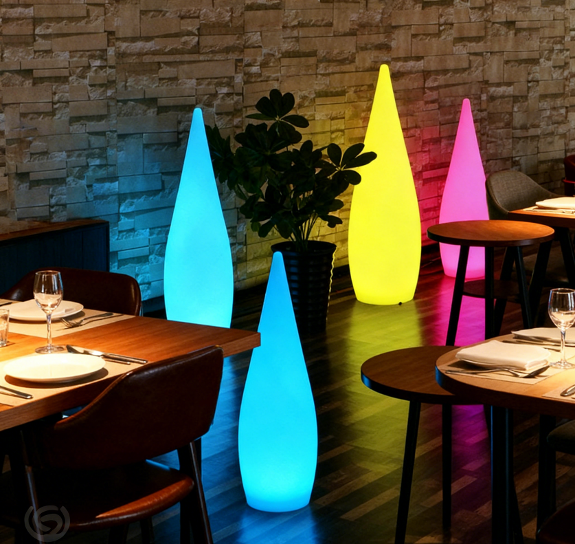 IP65 LED Water Drop Lamp rechargeable RGB 16 colors with remote control Garden Floor Lamp details
