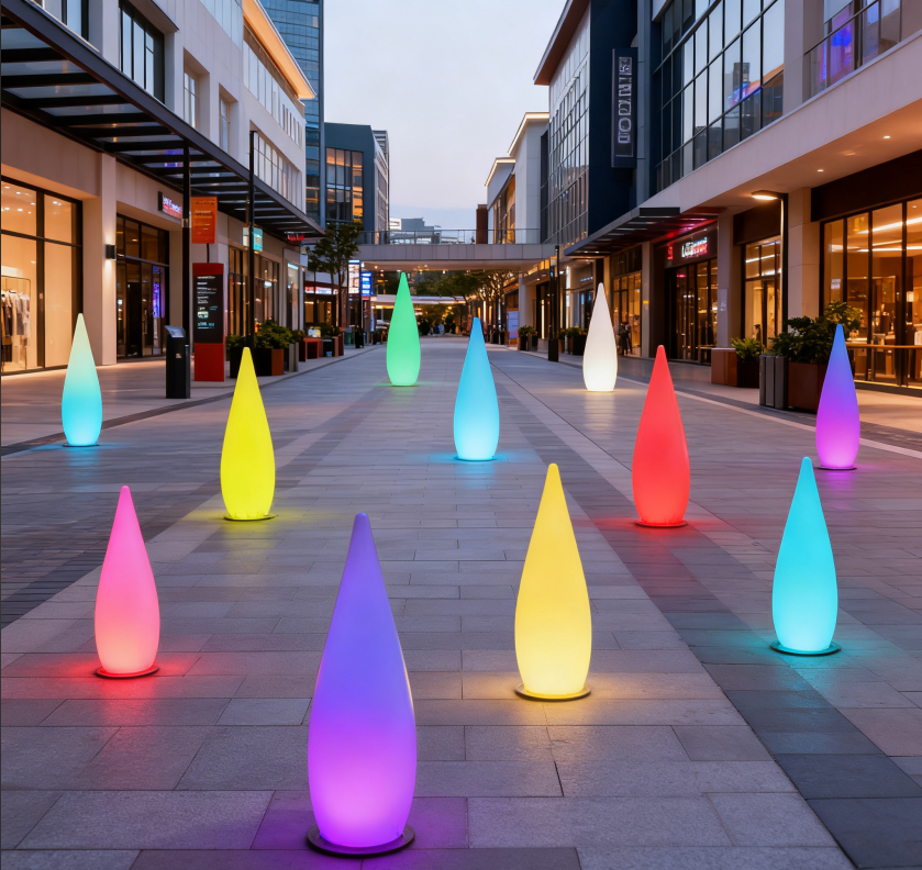 IP65 LED Water Drop Lamp rechargeable RGB 16 colors with remote control Garden Floor Lamp factory