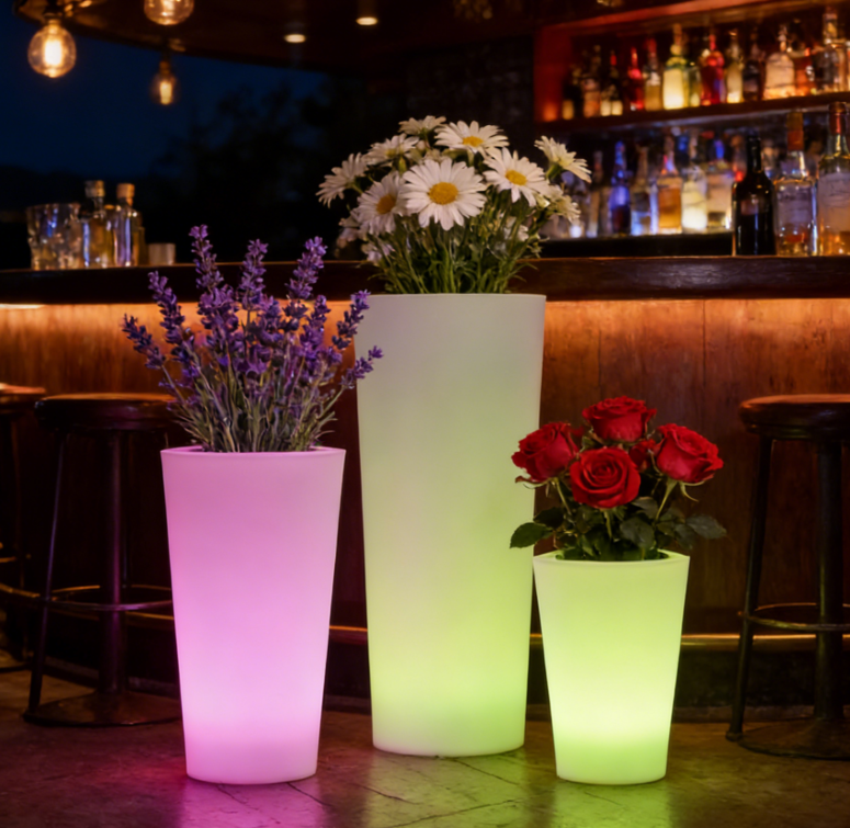 LED Flower Pot - Waterproof RGB Glowing Planter for Indoor & Outdoor Decoration
