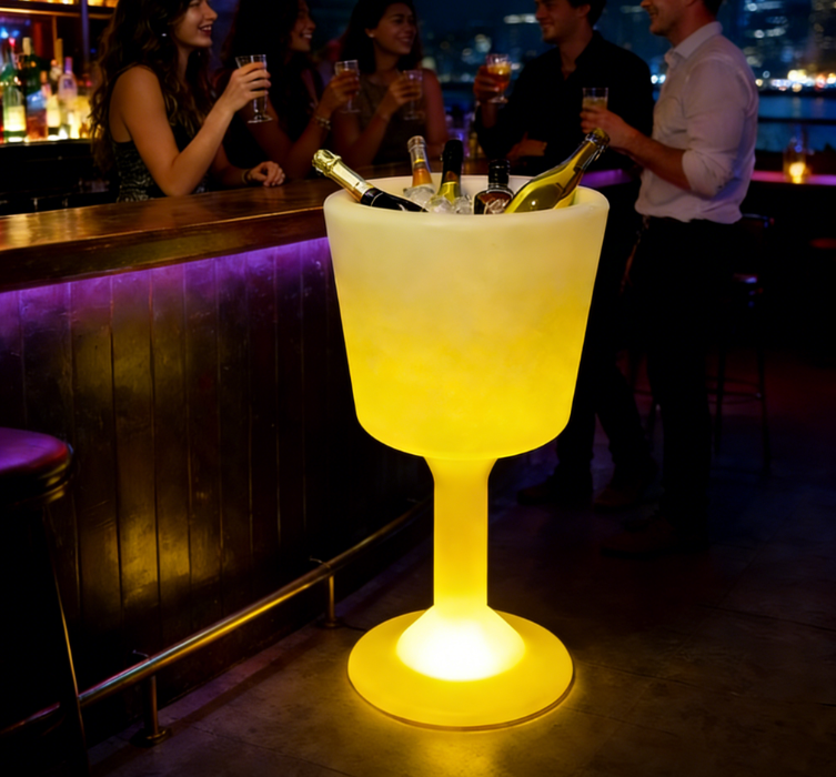 KTV Bar Custom Logo LED Plastic Belvedere Ice Bucket 
