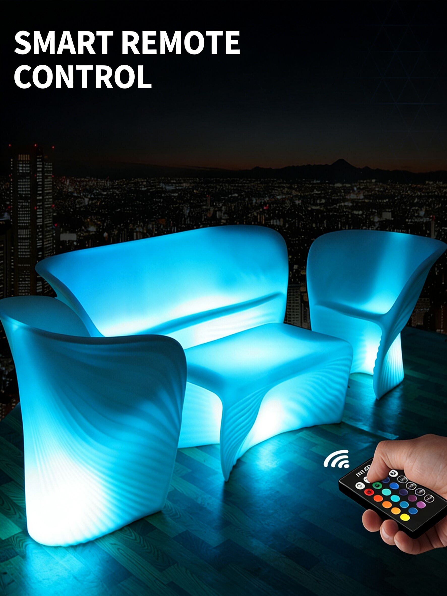 led illuminated furniture european style creative multicolor shell pattern sofa ktv bar coffee table manufacturer-3