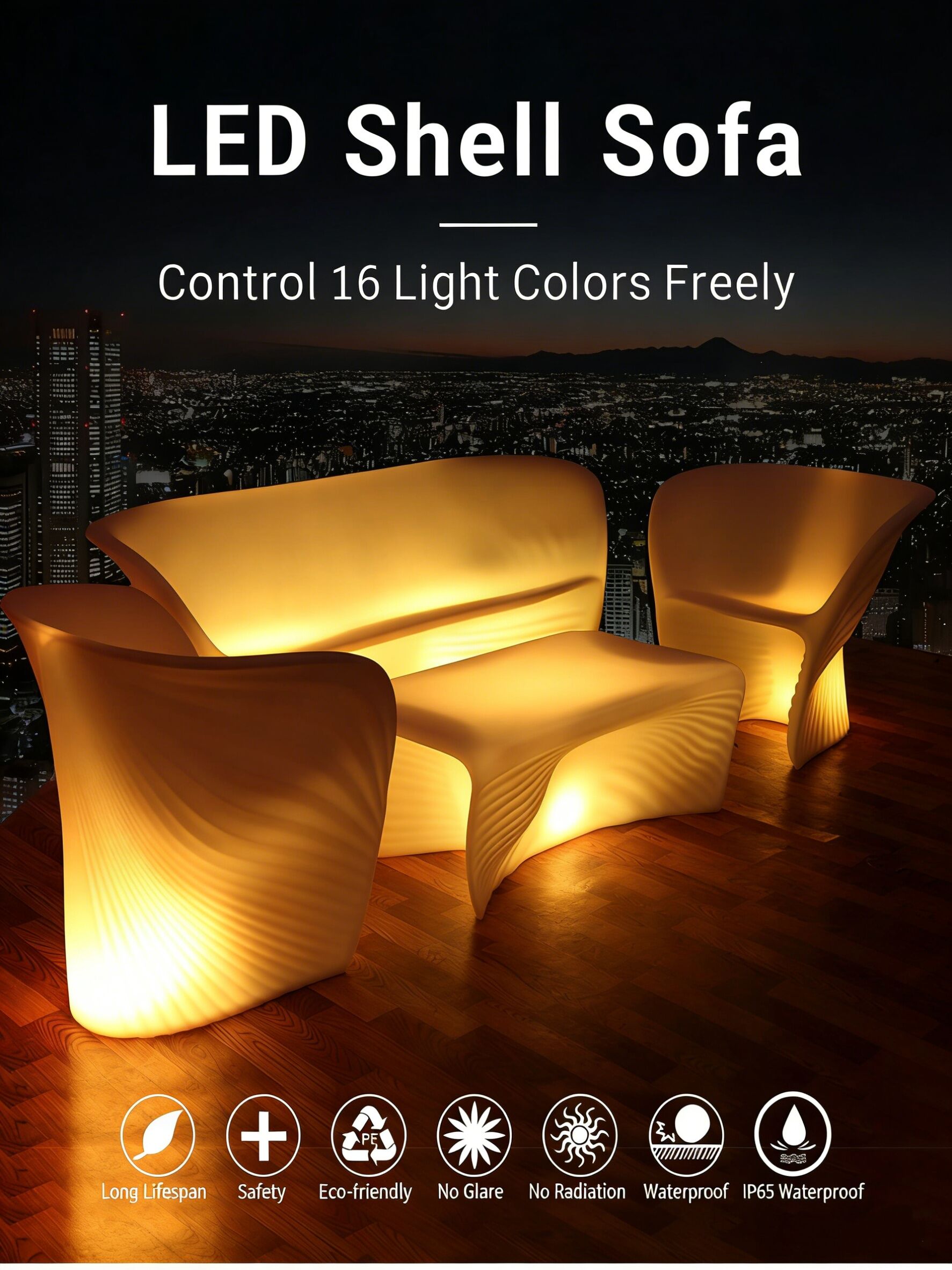 led illuminated furniture european style creative multicolor shell pattern sofa ktv bar coffee table manufacturer-1