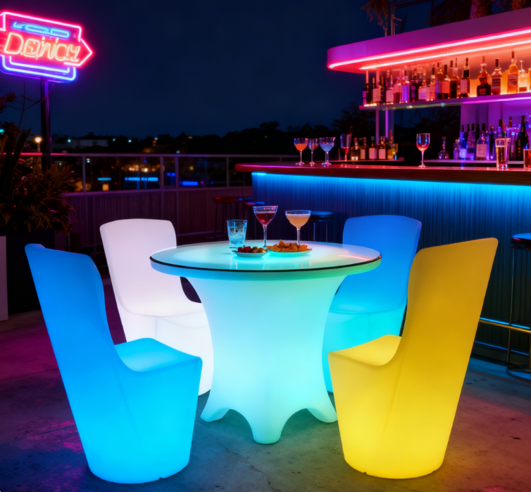 Color Change Led Table and Chair