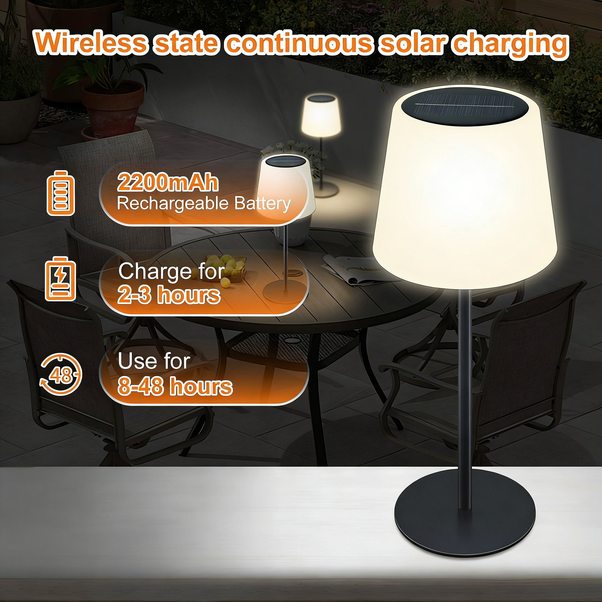outdoor waterproof adjustable height solar table lamp-1