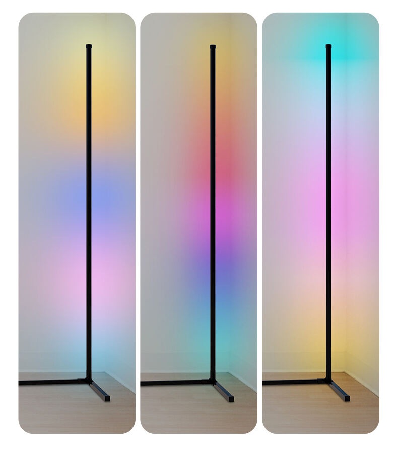 RGB Smart Music Voice Control Corner LED Floor Lamp for Home game Decor