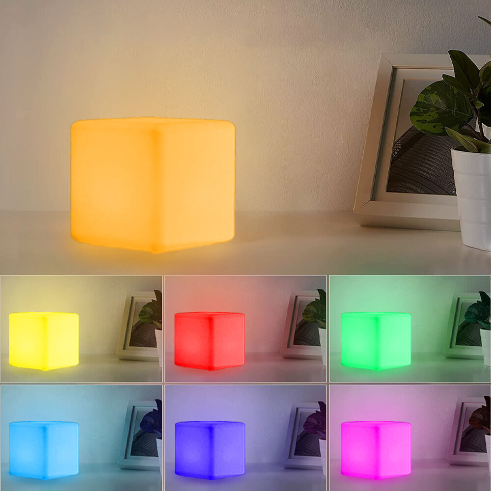 Rechargeable 15cm LED PE Cube RGB Lights IP65 with remote control
