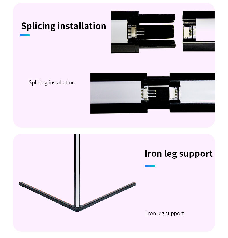 RGB Smart Music Voice Control Corner LED Floor Lamp for Home game Decor manufacture