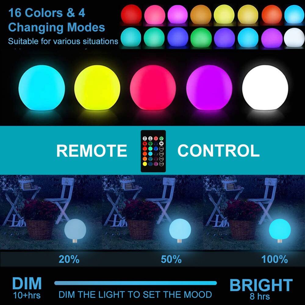 Eco-friendly Solar Rechargeable PE RGB Led Landscape Motif Ball Lights IP55 supplier