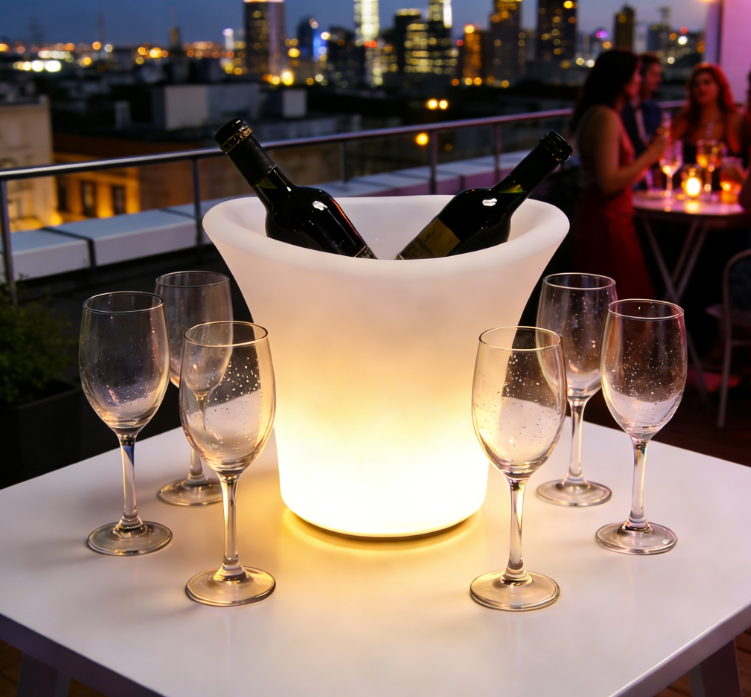 새로운 LED 아이스 버킷 샴페인 버킷 쿨러 맥주병 홀더 음료를 차갑게 유지