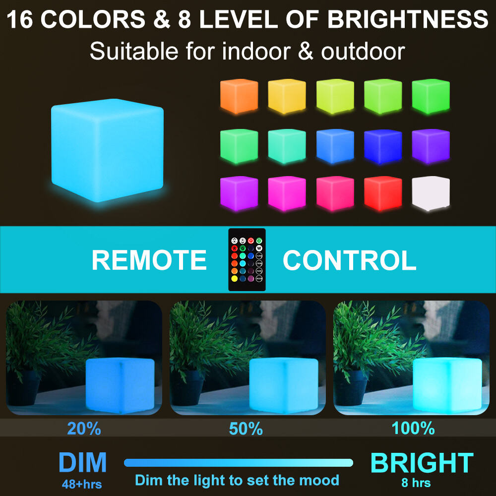 IP65 Rechargeable RGB PE LED Cube (20-80cm table and chair 2 in 1 ) with remote control factory