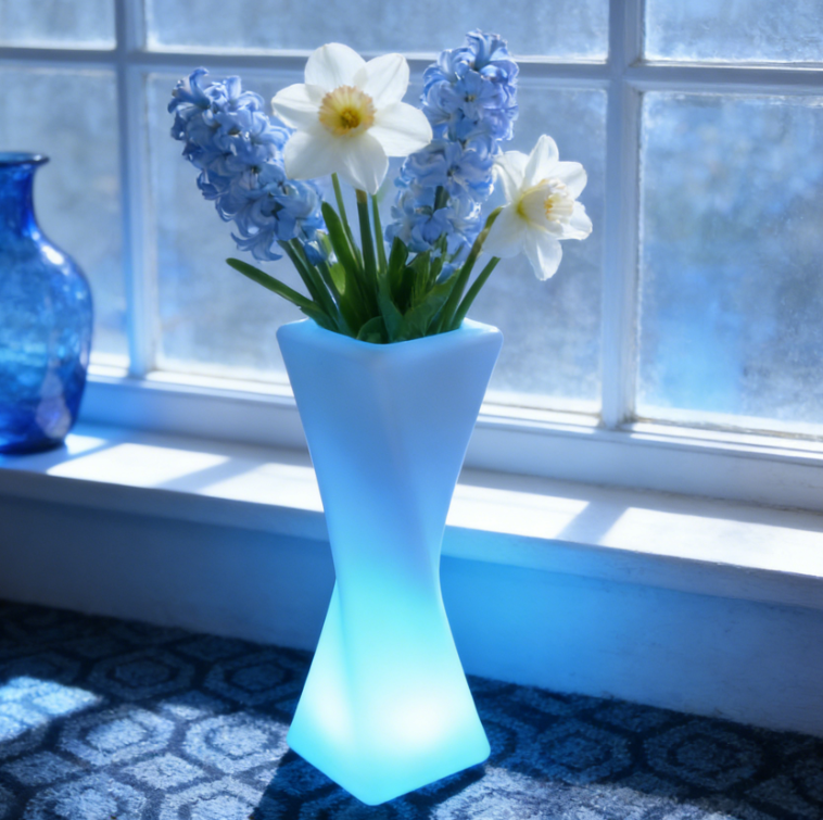 LED luminous square staggered flower pot remote charging